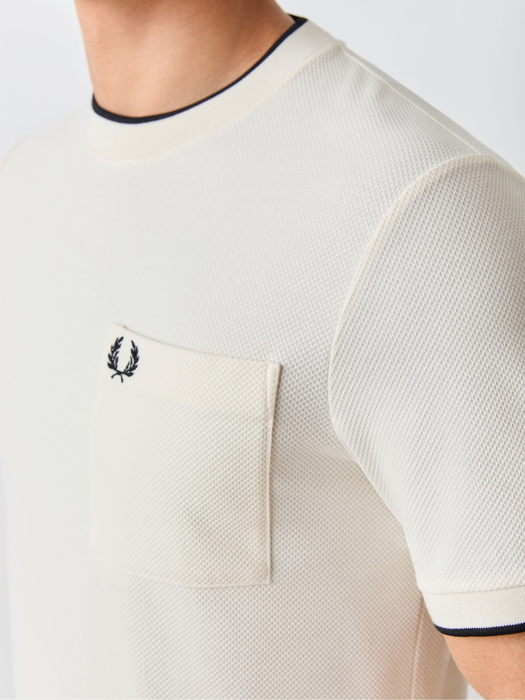 FRED PERRY REISSUES 木製ハンガー 4本セット ホワイト Buy Fred Perry Cream Pocket Detail Pique T-Shirt from Next USA
