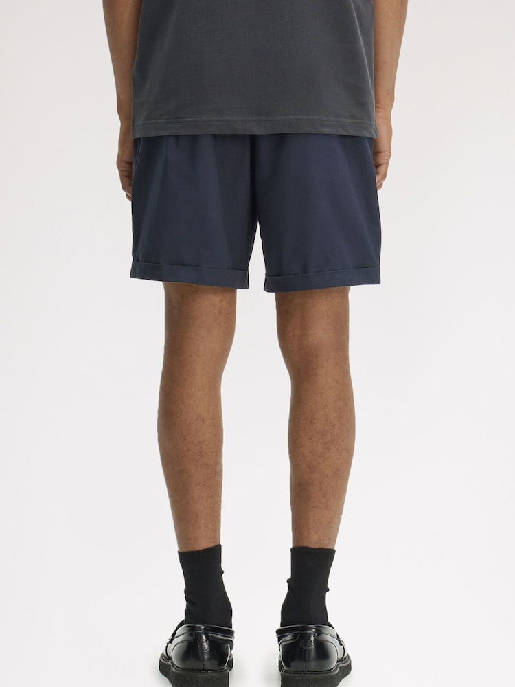 Fred Perry Blue Twill Shorts - Image 2 of 5 Fred Perry Blue Twill Shorts - Image 2 of 5
