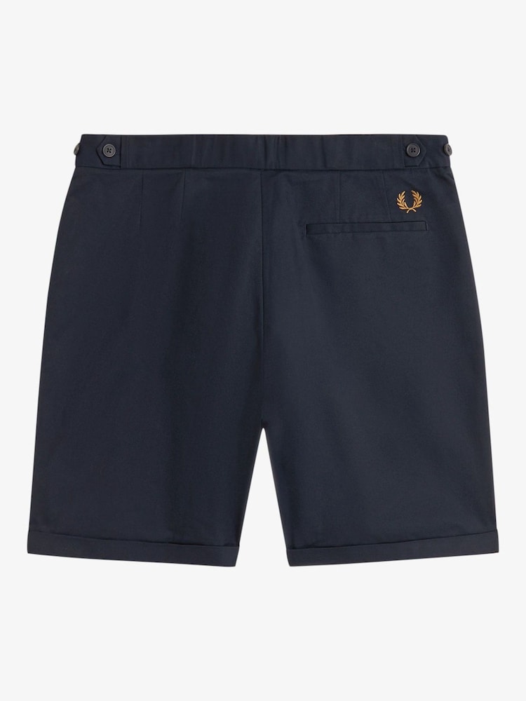 Fred Perry Blue Twill Shorts - Image 5 of 5 Fred Perry Blue Twill Shorts - Image 5 of 5