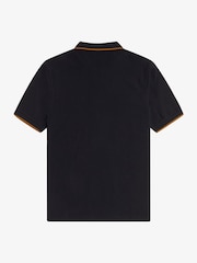 Fred Perry Black Crepe Pique Polo Shirt - Image 5 of 5