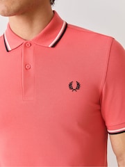 Fred Perry Pink Tipped Polo Shirt - Image 4 of 5