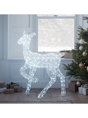 Lights4fun 90cm Doe & Fawn Acrylic LED Light Up Reindeer - Image 3 of 6