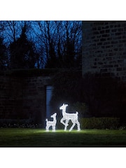Lights4fun 90cm Doe & Fawn Acrylic LED Light Up Reindeer - Image 6 of 6