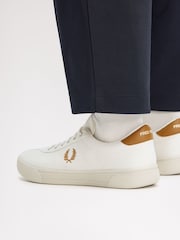 Fred Perry Cream Tennis Shoes Poly Canvas - Image 3 of 5