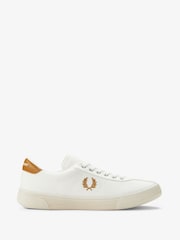 Fred Perry Cream Tennis Shoes Poly Canvas - Image 4 of 5