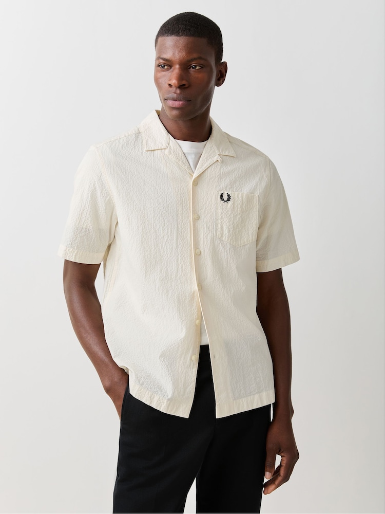 Fred Perry Cream Oxford Shirt - Image 1 of 4 Fred Perry Cream Oxford Shirt - Image 1 of 4