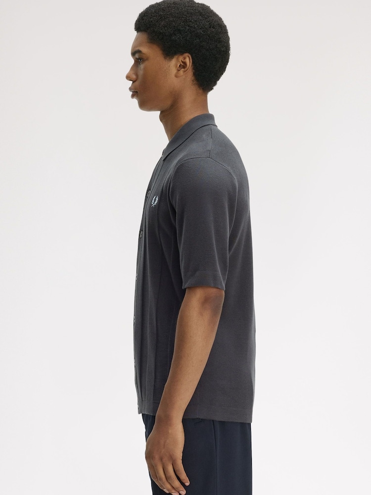 رمادي - قميص مقلم بالطول من Fred Perry - صورة 2 من 5