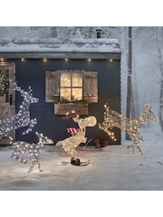 Lights4fun 86cm Skiing Moose Outdoor Christmas Figure Light - Image 2 of 4