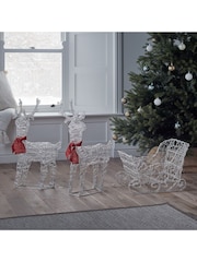 Lights4fun 68cm Reindeer & Sleigh Battery Christmas Figure - Image 3 of 3