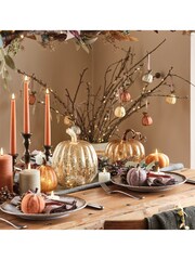 Lights4fun Set of 6 Multi Mini Glass Pumpkin Tree Decorations - Image 3 of 3