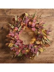 Lights4fun 50cm Pre Lit Autumn Winter Full Wreath - Image 3 of 6