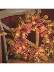 Lights4fun 50cm Pre Lit Autumn Winter Full Wreath - Image 5 of 6