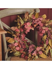 Lights4fun 50cm Pre Lit Autumn Winter Full Wreath - Image 6 of 6