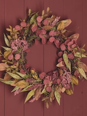 Lights4fun 50cm Pre Lit Autumn Winter Full Wreath - Image 8 of 8