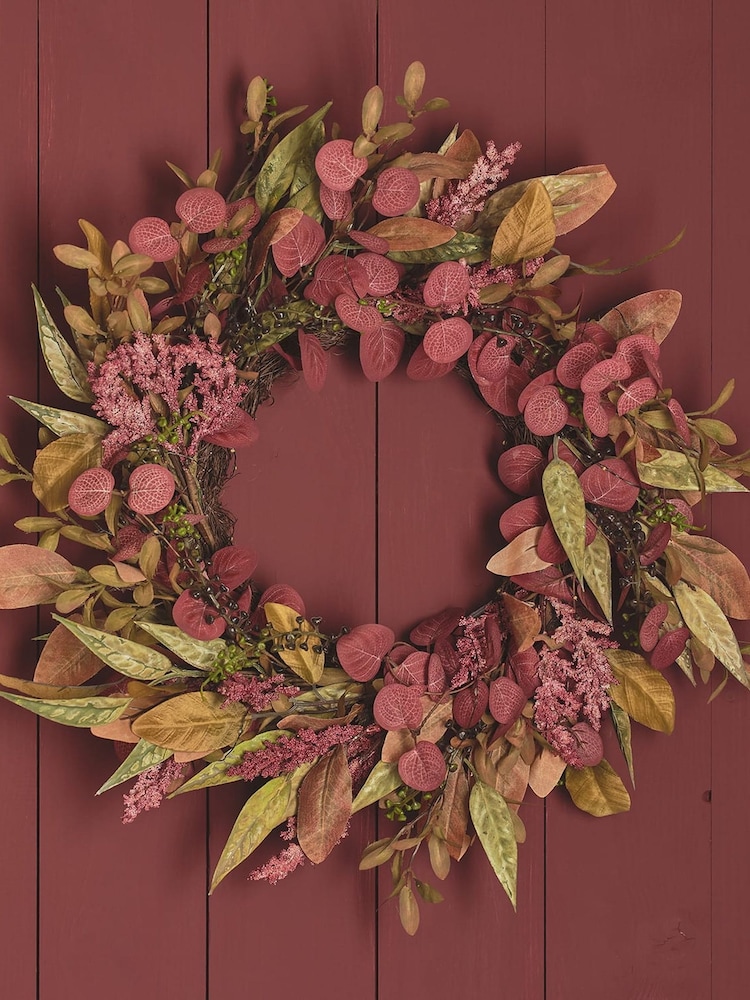 Lights4fun 50cm Pre Lit Autumn Winter Full Wreath - Image 8 of 8