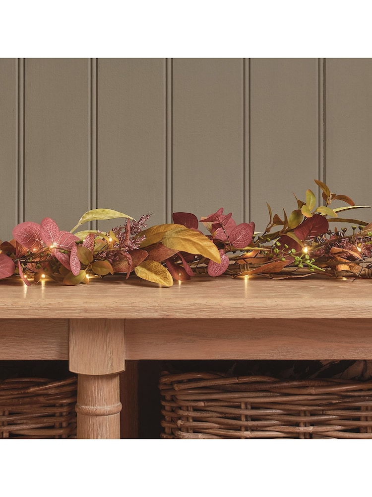 Lights4fun 1.5m Pre Lit Autumn Winter Full Garland - Image 1 of 4 Lights4fun 1.5m Pre Lit Autumn Winter Full Garland - Image 1 of 4