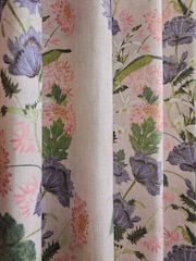 Natural Kew Collection Floral Touch of Linen Eyelet Lined Curtains - Image 6 of 6