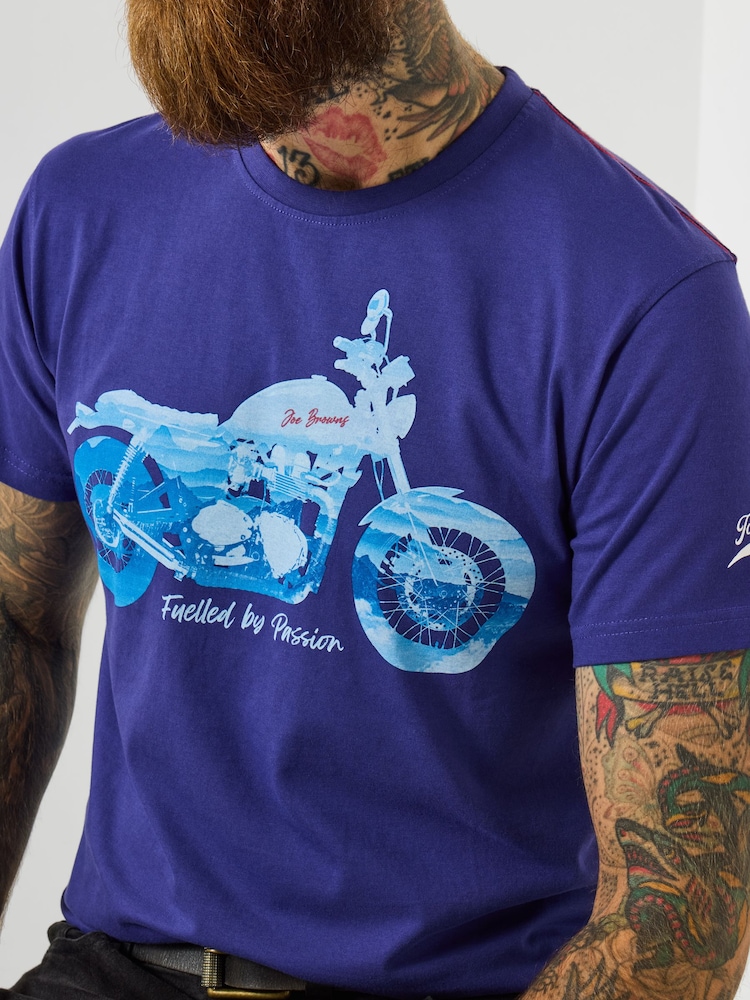 Joe Browns Blue Scenic Ride Cotton T-Shirt - Image 1 of 5 Joe Browns Blue Scenic Ride Cotton T-Shirt - Image 1 of 5
