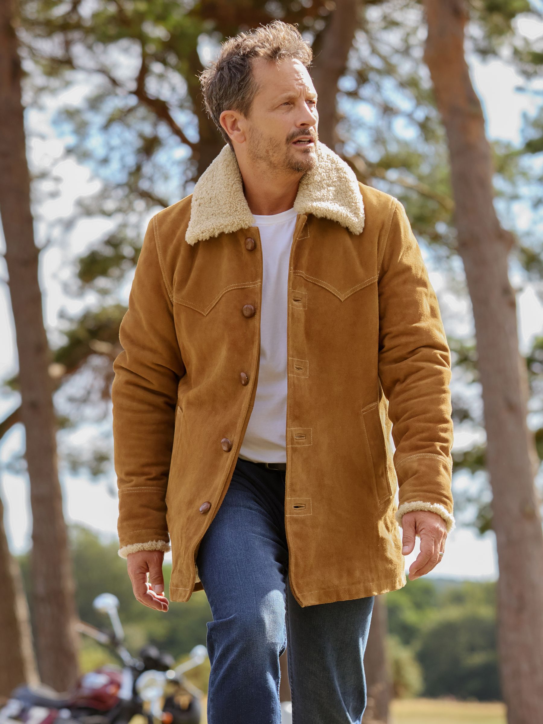 Buy Joe Browns Brown Luxurious Suede Shearling Coat from the Next