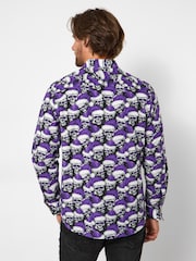 Joe Browns Purple Santa Skull Print Shirt - Image 3 of 8
