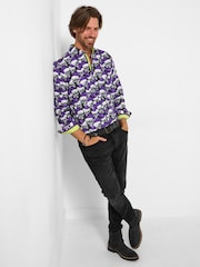 Joe Browns Purple Santa Skull Print Shirt - Image 5 of 8