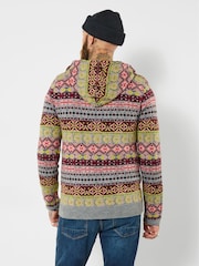 Joe Browns Grey Cozy Fairisle Knit Hooded Jumper - Image 4 of 5