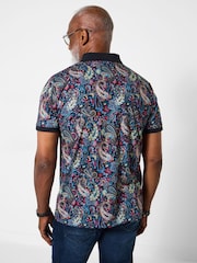 Joe Browns Black Party Paisley Polo Shirt - Image 4 of 8