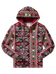 Joe Browns Red Contrast Red Lining Jacquard Fabric Hoodie - Image 7 of 7