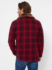 Joe Browns Red Faux Fur Collar Double Breasted Multi-Coloured Coat - Image 4 of 7