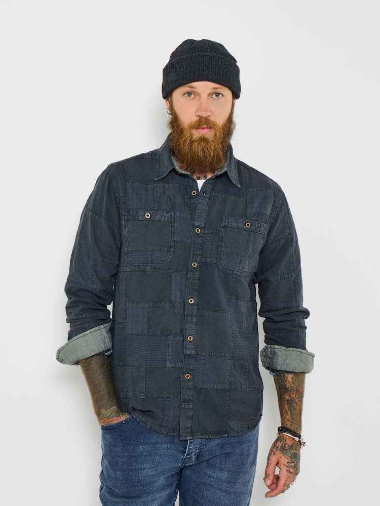 Joe Browns Black Classic Collar Long Sleeve Patch Shirt - Image 1 of 5 Joe Browns Black Classic Collar Long Sleeve Patch Shirt - Image 1 of 5