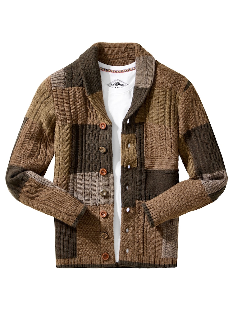 Joe Browns Brown Multi-Pattern Mix & Match Knit Cardigan - Image 7 of 7 Joe Browns Brown Multi-Pattern Mix & Match Knit Cardigan - Image 7 of 7