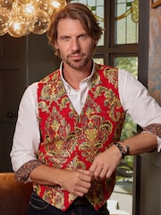 Joe Browns Red Stylish Buttoned Jacquard Waistcoat - Image 1 of 8
