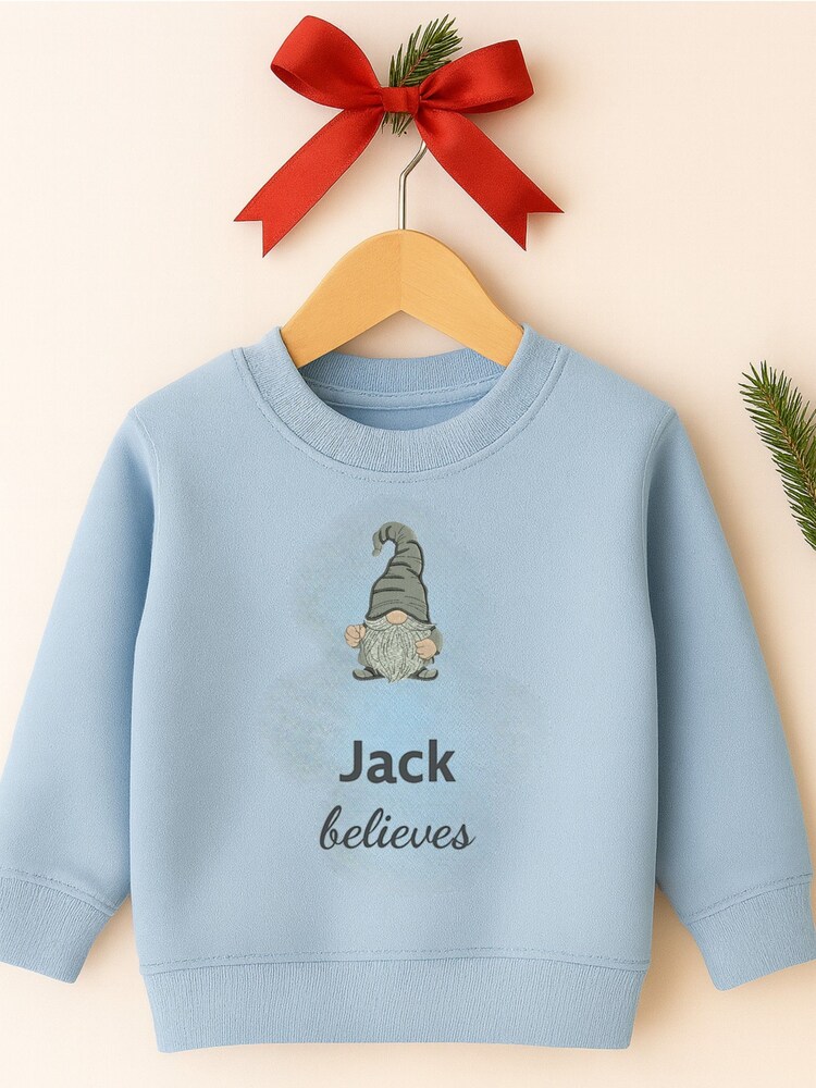 Ruff Cubs Kidswear Blue Personalised Gonk Christmas Sweater - Image 1 of 1
