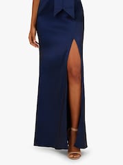 Adrianna Papell Blue Stretch Taffeta Bow Gown - Image 5 of 6