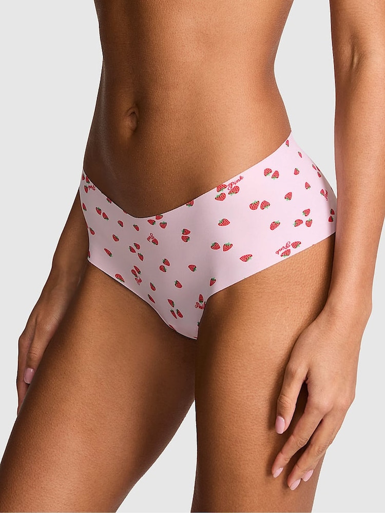 Victoria's Secret PINK Pink Tulip Strawberry Print Cheeky No Show Knickers - Image 1 of 2 Victoria's Secret PINK Pink Tulip Strawberry Print Cheeky No Show Knickers - Image 1 of 2