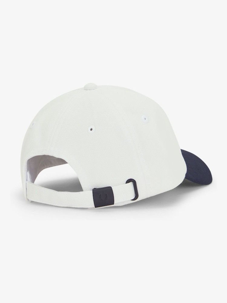 Fred Perry White Blocked Pique Classic Cap - Image 2 of 3 Fred Perry White Blocked Pique Classic Cap - Image 2 of 3