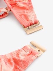 B by Ted Baker Coral Pink Palm Beaded Bandeau Bikini Top With Removable Straps - Bild 3 von 5