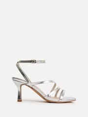 Linzi Silver Reflect Wide Fit Strappy Heeled Sandals - Image 2 of 5