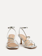 Linzi Silver Reflect Wide Fit Strappy Heeled Sandals - Image 3 of 5