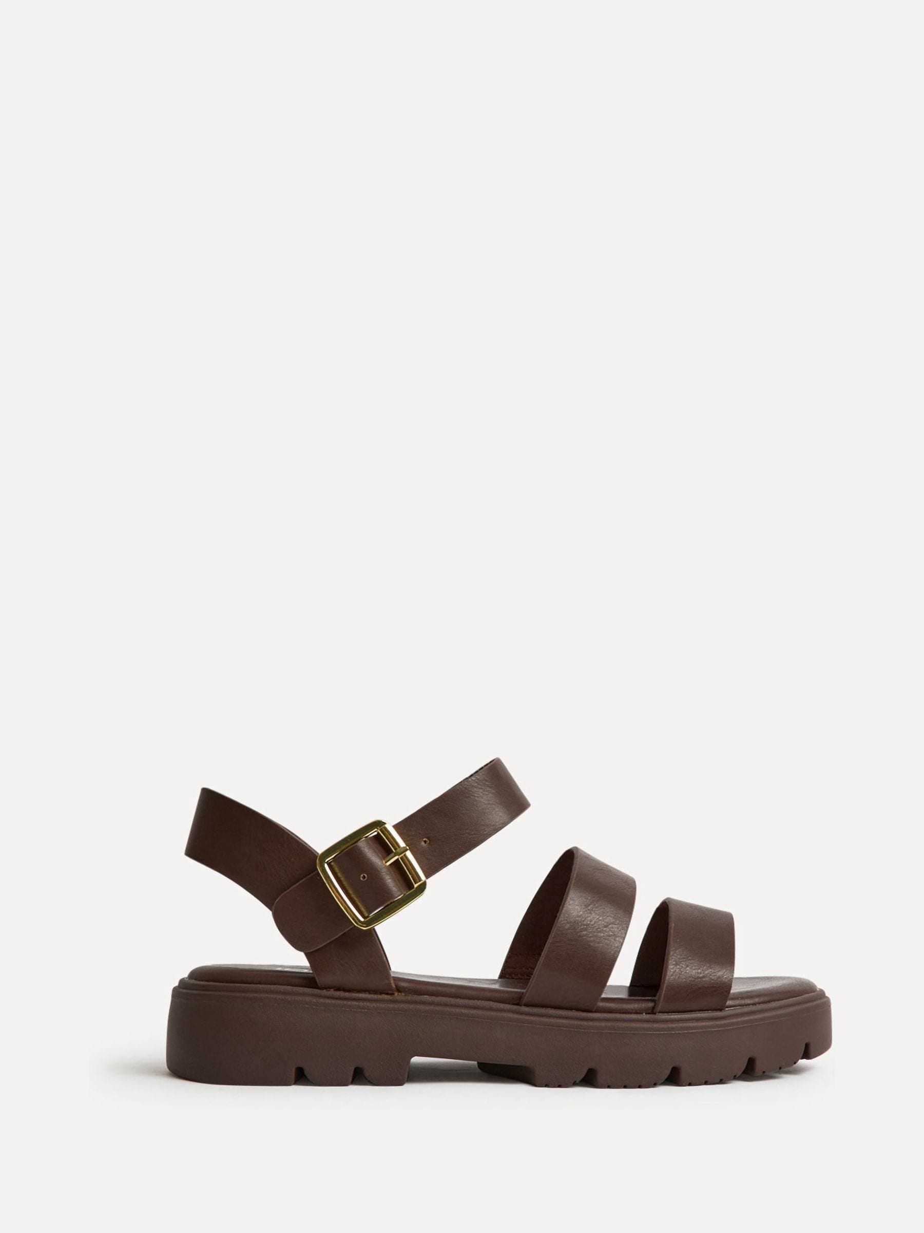 Buy Linzi Brown Tayla Wide Fit Gladiator Style Two Strap Sandals