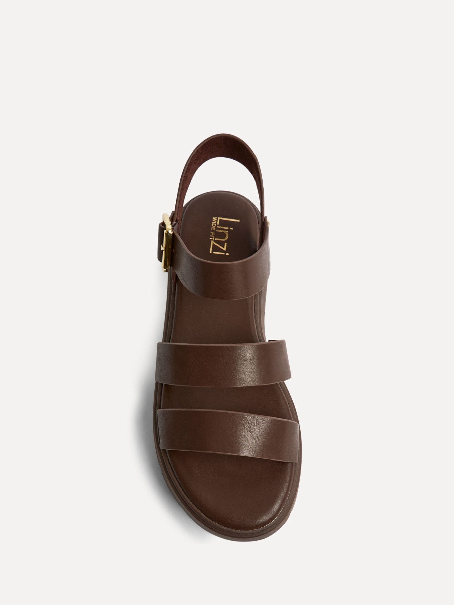 Buy Linzi Brown Tayla Wide Fit Gladiator Style Two Strap Sandals