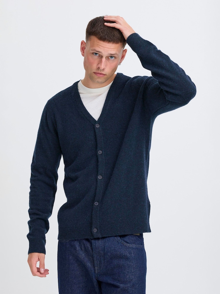 Blend Blue Wool Knitted Cardigan - Image 1 of 5 Blend Blue Wool Knitted Cardigan - Image 1 of 5