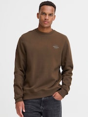 Blend Brown Printed Crew Neck Jumper - Image 1 of 5