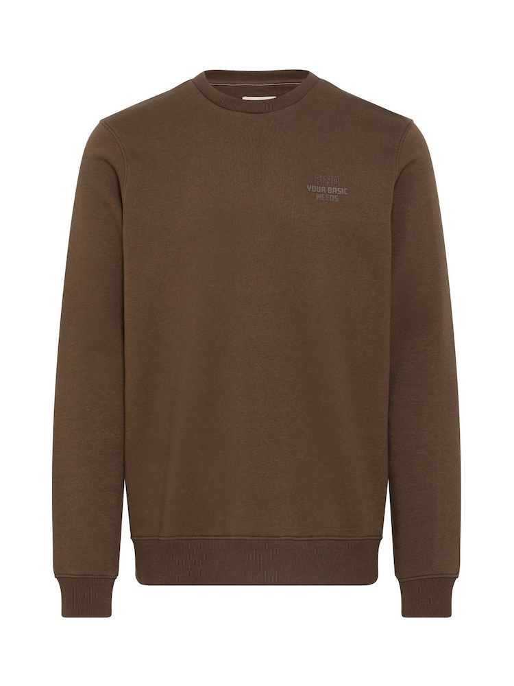 Blend Brown Printed Crew Neck Jumper - Image 5 of 5 Blend Brown Printed Crew Neck Jumper - Image 5 of 5