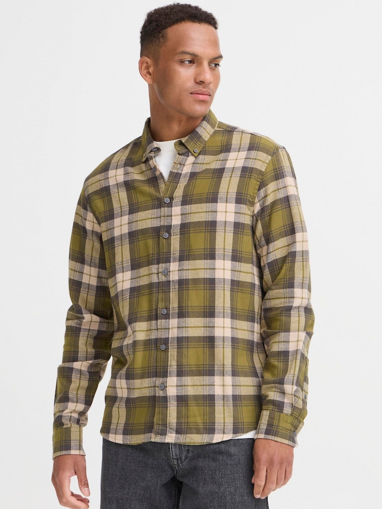 Blend Green Check Long Sleeve Shirt - Image 1 of 5 Blend Green Check Long Sleeve Shirt - Image 1 of 5