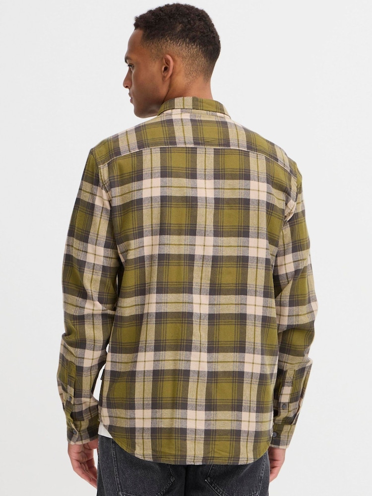 Blend Green Check Long Sleeve Shirt - Image 2 of 5 Blend Green Check Long Sleeve Shirt - Image 2 of 5