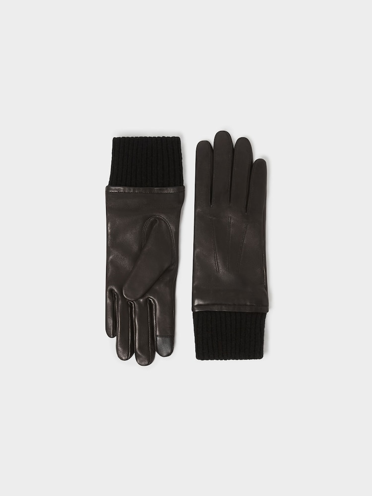 Osprey London The Ada Leather Black Gloves - Image 1 of 5 Osprey London The Ada Leather Black Gloves - Image 1 of 5