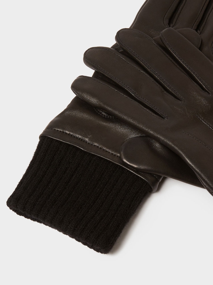 Osprey London The Ada Leather Black Gloves - Image 5 of 5 Osprey London The Ada Leather Black Gloves - Image 5 of 5