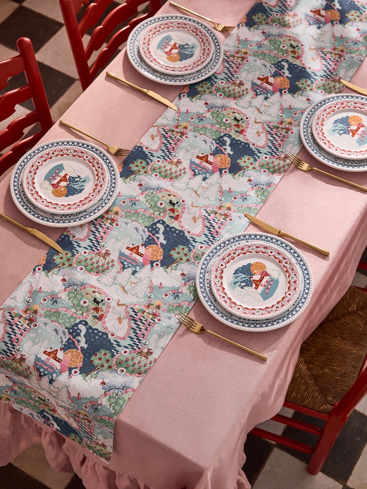 Cath Kidston Blue Christmas Journey Table Runner - Image 1 of 2