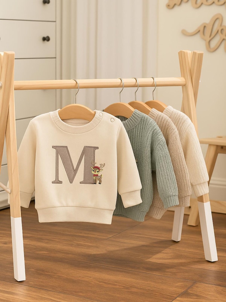 Ruff Cubs Kidswear Christmas Reindeer Monogram Sweatshirt - Image 1 of 1